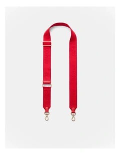 Stripe Webbing Bag Strap in Lipstick Red
