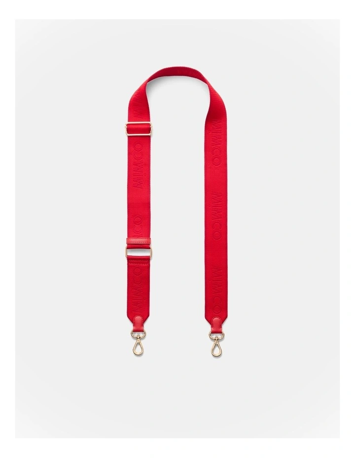 Stripe Webbing Bag Strap in Lipstick Red image 1