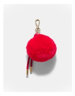 Fluffy Knot Bag Charm in Lipstick Red