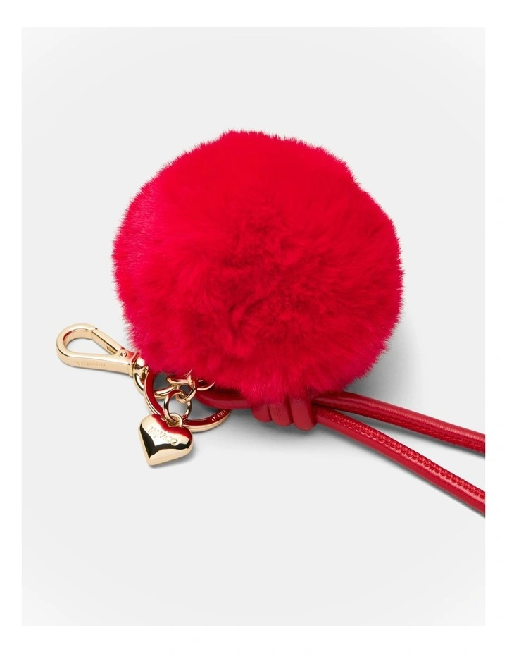 Fluffy Knot Bag Charm in Lipstick Red image 3