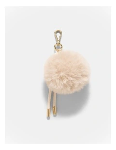 Fluffy Knot Bag Charm in Off White