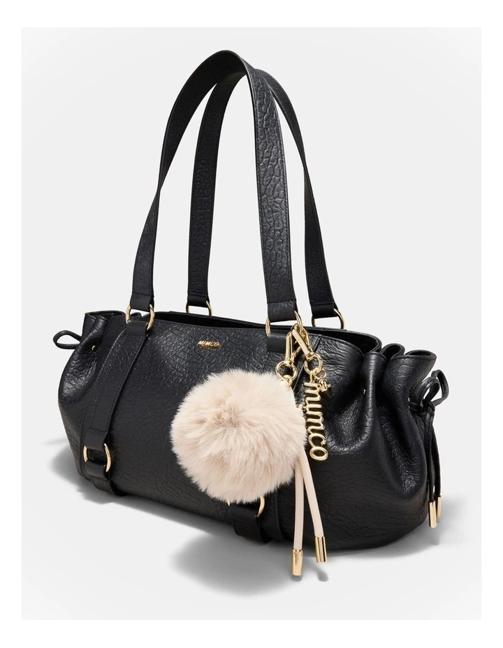 Fluffy Knot Bag Charm in Off White image 2
