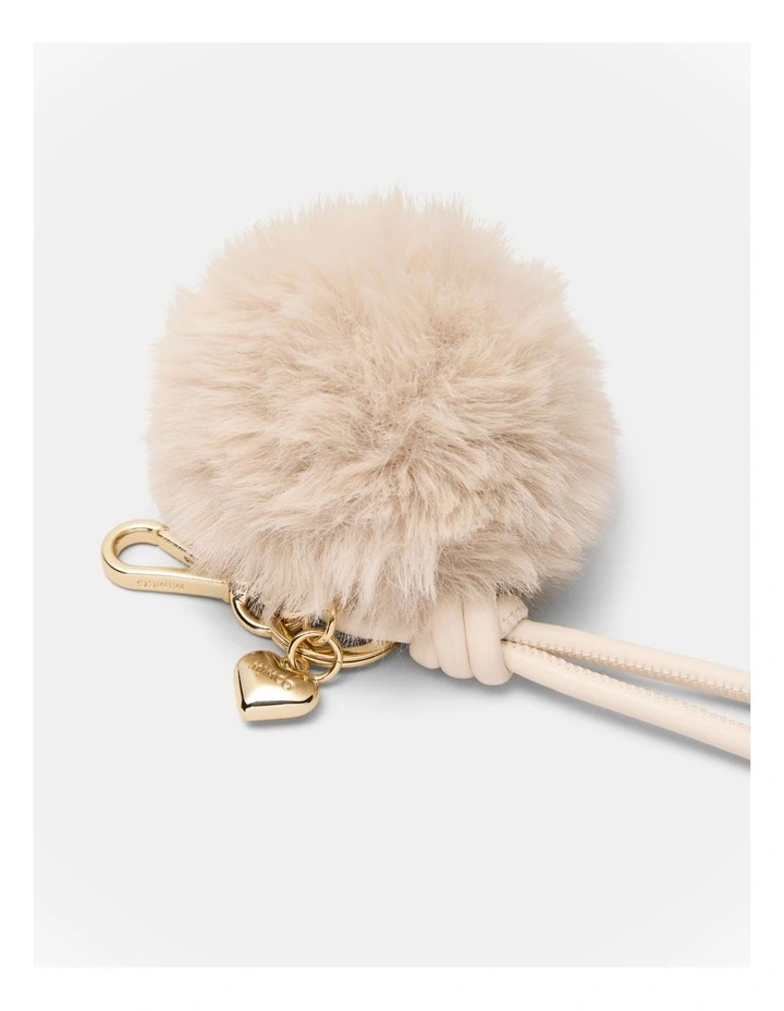 Fluffy Knot Bag Charm in Off White image 3