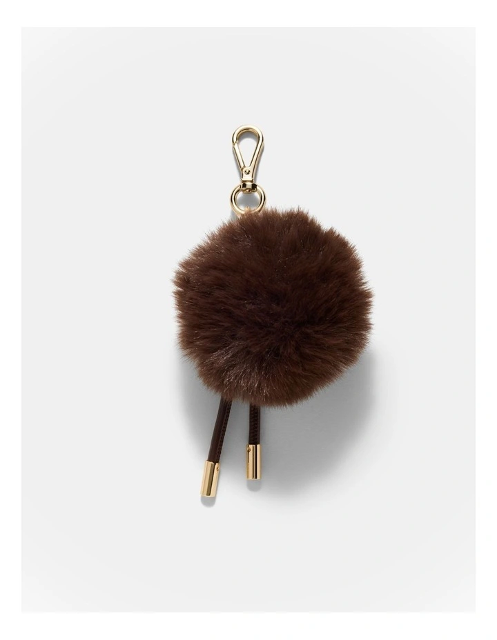 Fluffy Knot Bag Charm in Chocolate image 1
