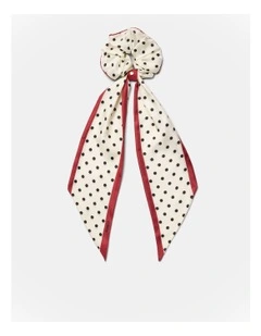 Spotted Scrunchie in Black White