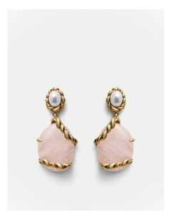 Gilded Earrings in Petal