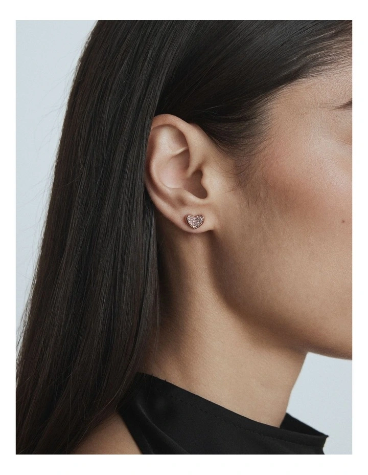 Heart To Heart Stud in Rose Gold image 2