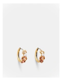 Bejewel Mini Hoop Earrings in Petal
