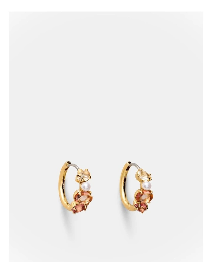 Bejewel Mini Hoop Earrings in Petal image 1