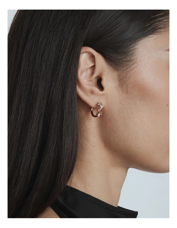 Bejewel Mini Hoop Earrings in Petal image 2