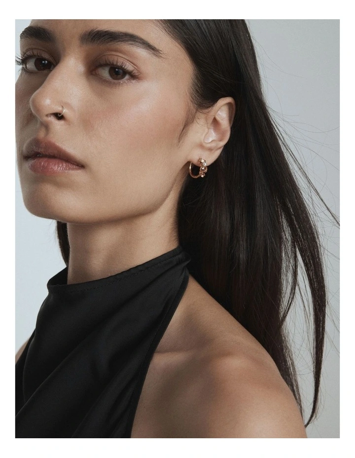 Bejewel Mini Hoop Earrings in Petal image 4
