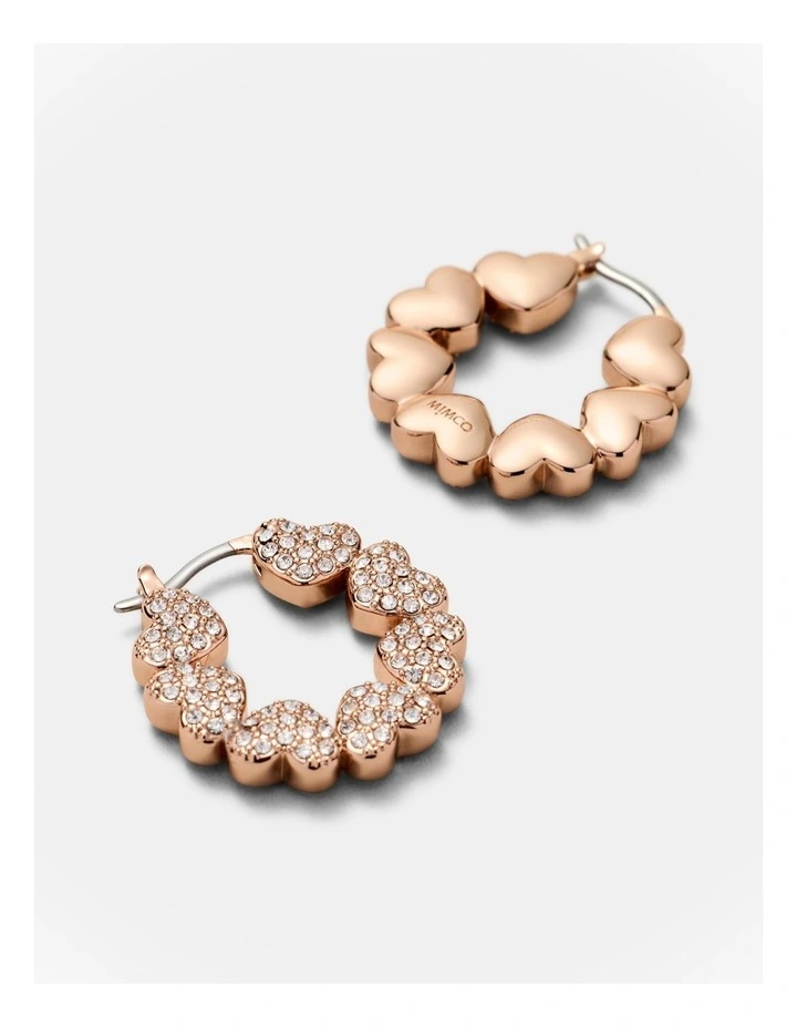 Hearted Hoops in Rose Gold image 3