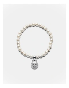 Lockette Pearl Bracelet in Silver