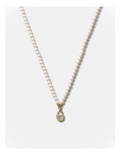 Lockette Pearl Necklace in Gold