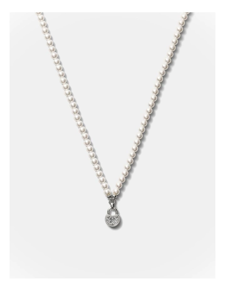 Lockette Pearl Necklace in Silver image 1