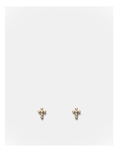 Faith Cross Stud Earrings in Gold