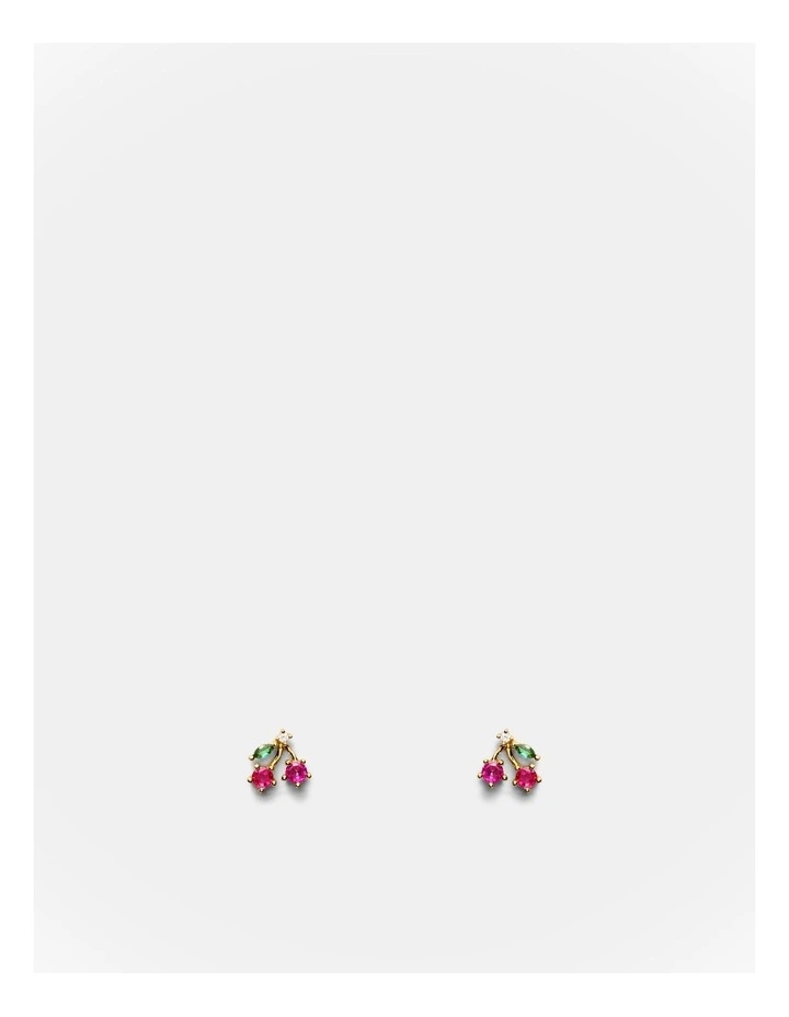 Petite Cherry Stud Earrings in Lipstick Red image 1