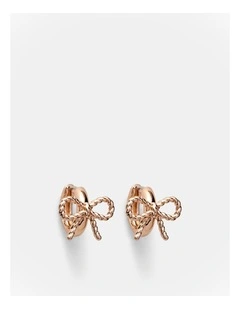 Tie A Bow Hoop Earrings in Rose Gold