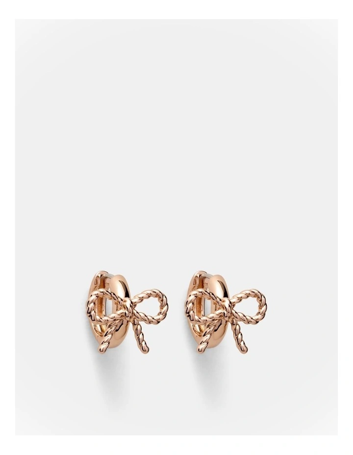 Tie A Bow Hoop Earrings in Rose Gold image 1