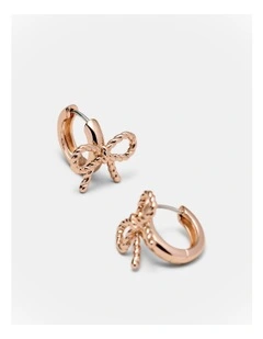 Tie A Bow Hoop Earrings in Rose Gold