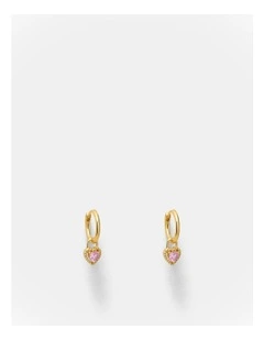 Amour Charm Hoop Earrings in Ballet