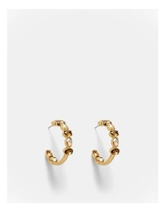 So Ornate Hoop Earrings in Toffee