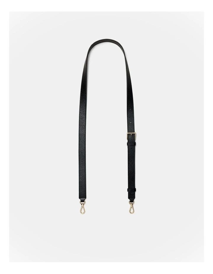 Leather Crossbody Bag Strap in Black image 1