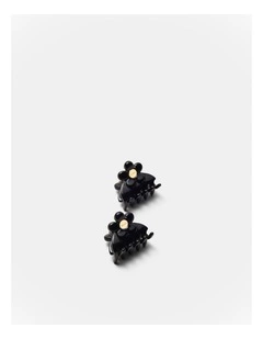 Marguerite Claw Clip Set in Black