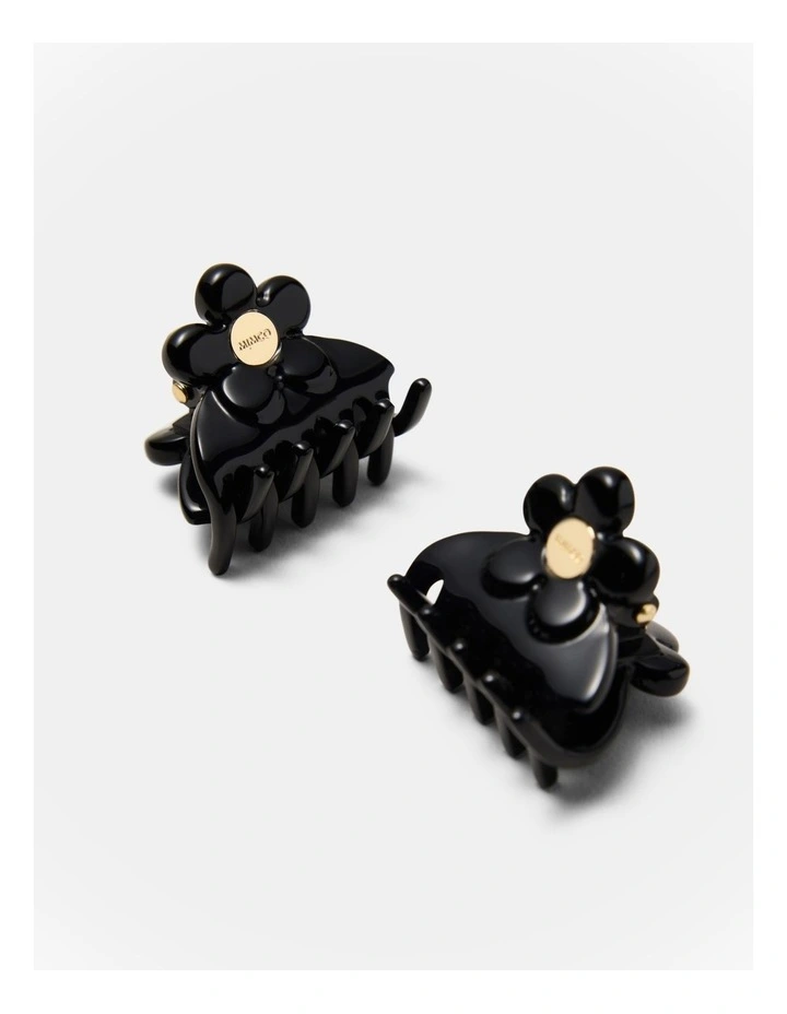 Marguerite Claw Clip Set in Black image 3