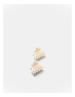 Marguerite Claw Clip Set in Pearl