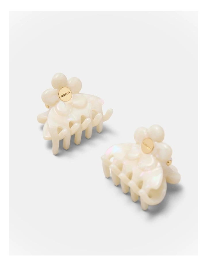 Marguerite Claw Clip Set in Pearl image 3