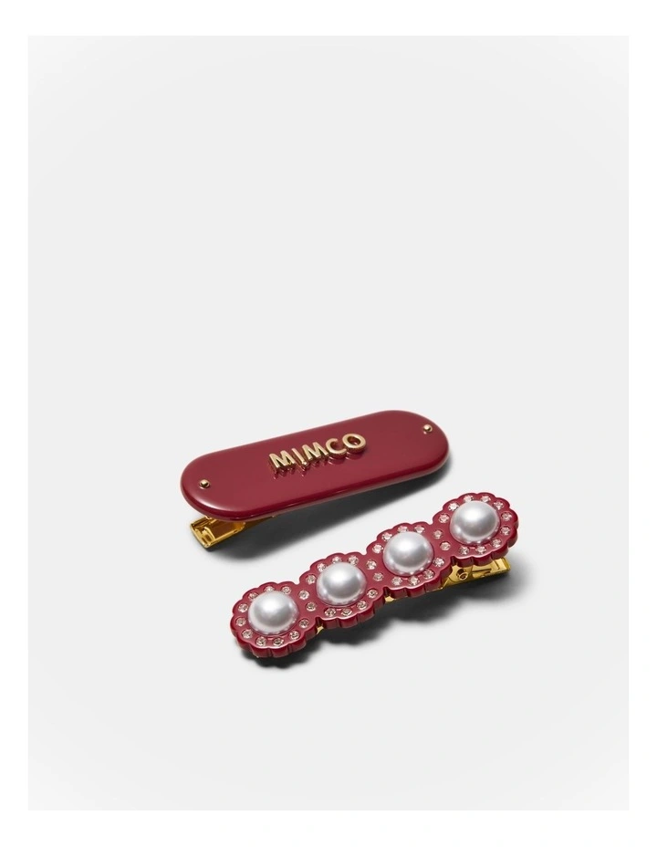 Pearly Hair Set in Bordeaux image 1