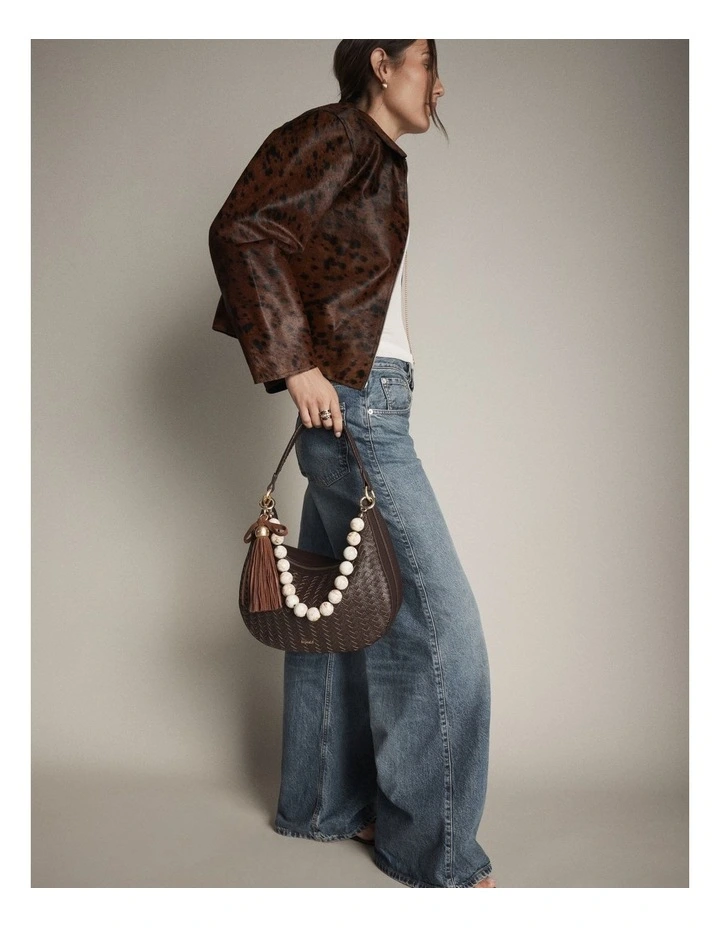 Lady M Bag Necklace in Cream image 2