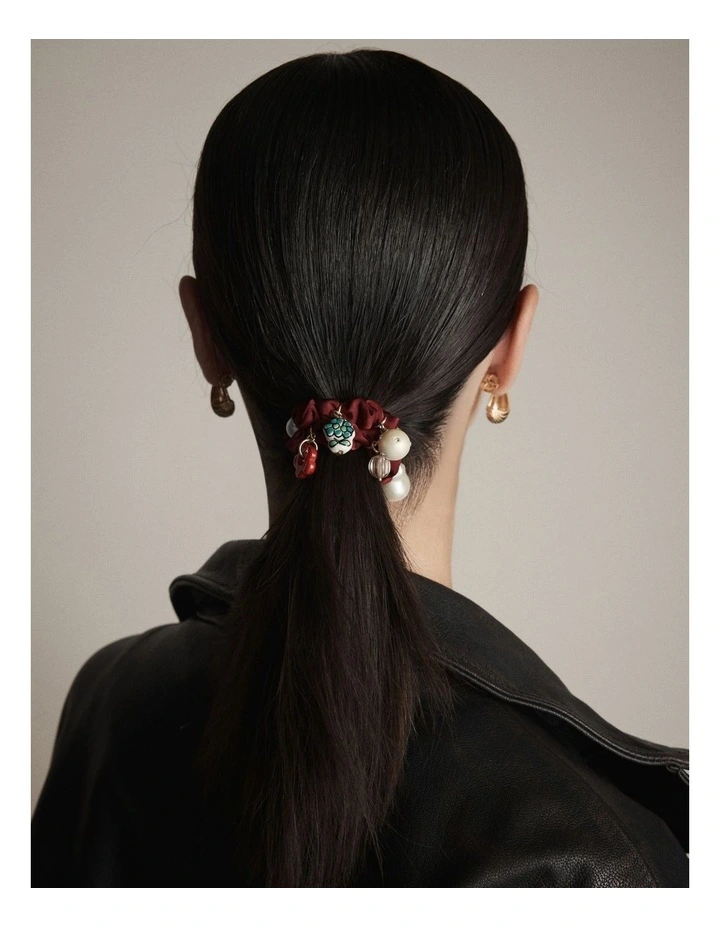 Charm Scrunchie in Bordeaux image 2