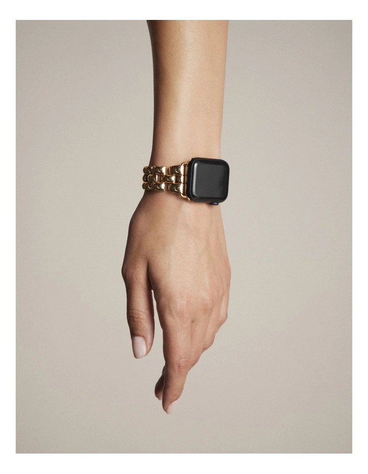 Bubble Link Watch Band in Gold image 2