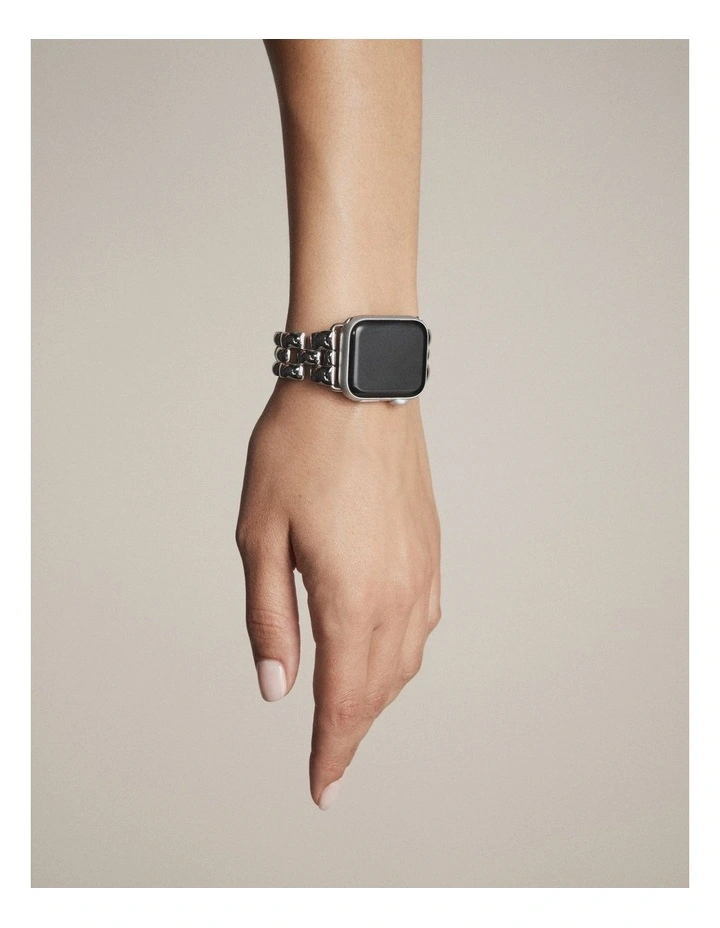 Bubble Link Watch Band in Silver image 2