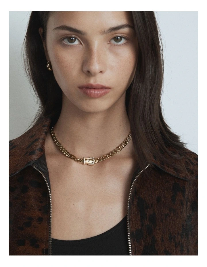 Buckle Up Necklace in Gold image 2