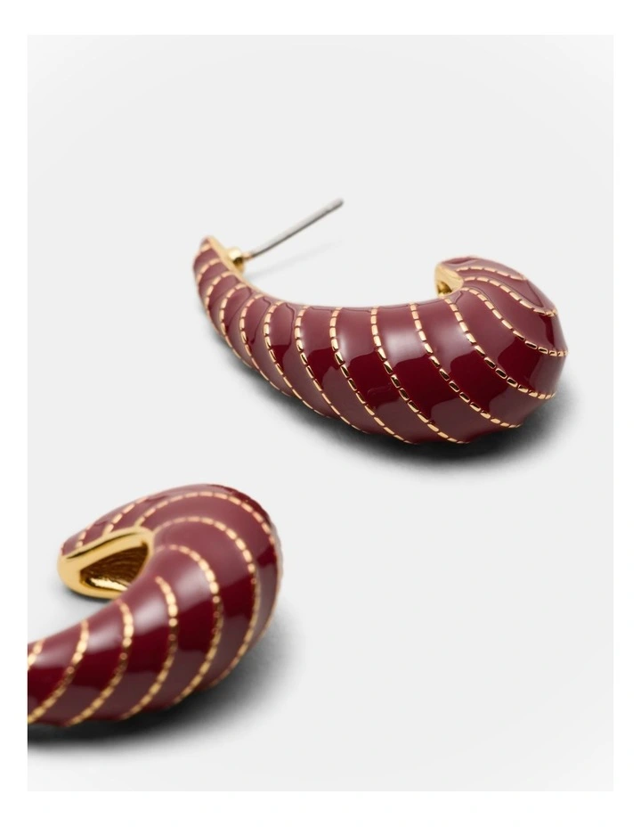 Calie Hoop Earrings in Bordeaux image 3
