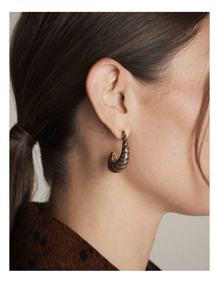 Calie Hoop Earrings in Chocolate image 2