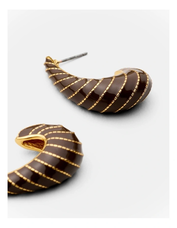 Calie Hoop Earrings in Chocolate image 3