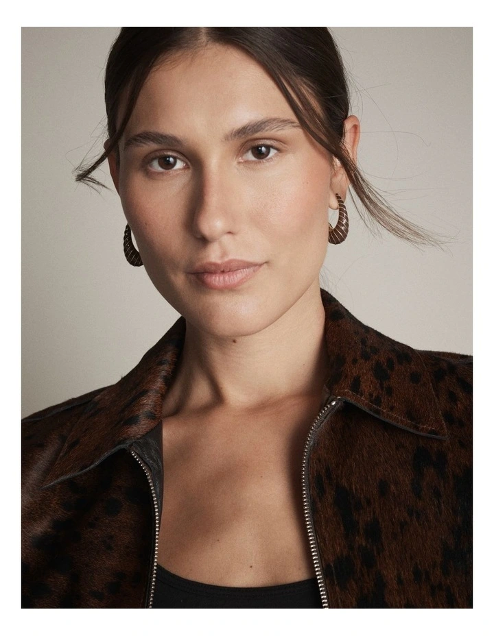 Calie Hoop Earrings in Chocolate image 4