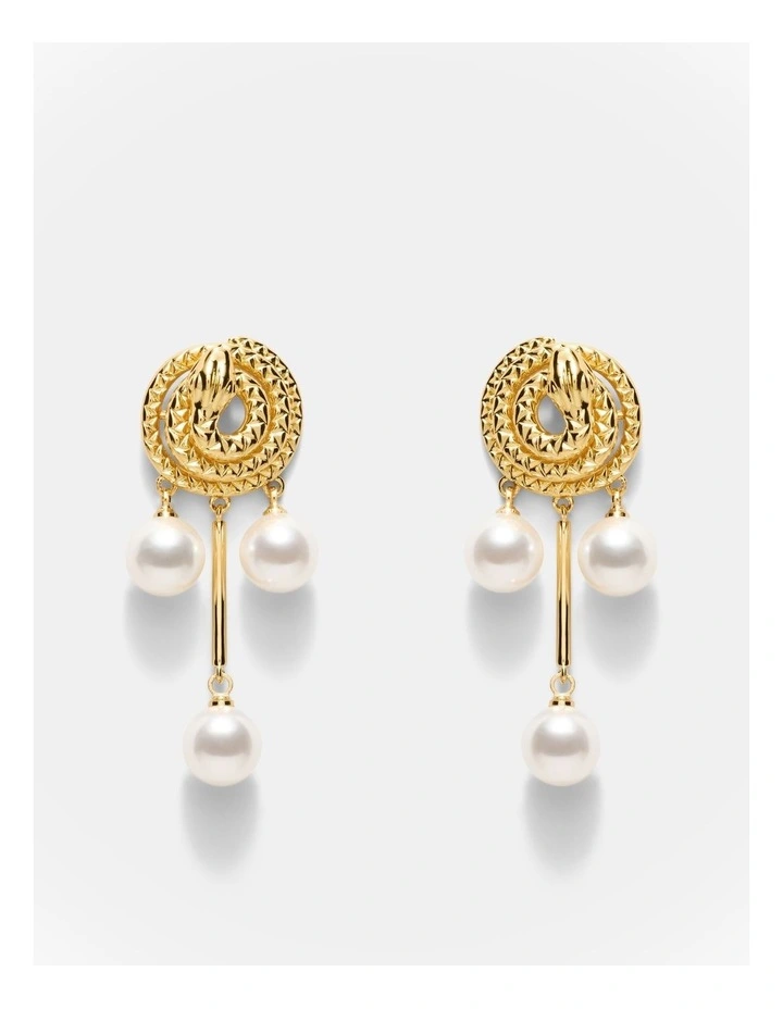 Serpentina Pearl Earrings in Pearl image 1
