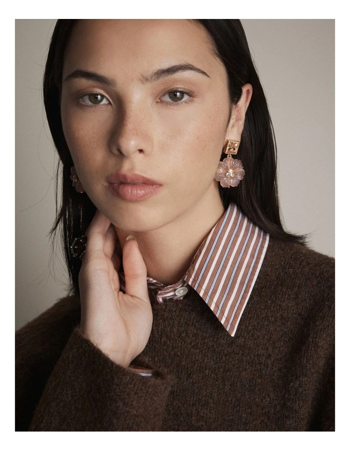 Flurea Drop Earrings in Petal image 4