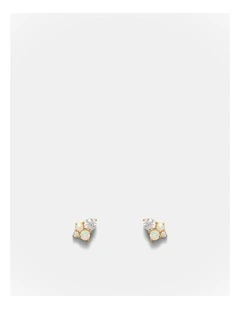 Opalescent Stud Earrings in Gold