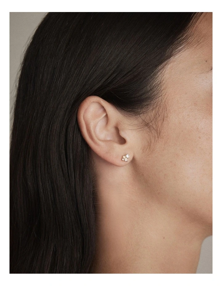 Opalescent Stud Earrings in Gold image 2