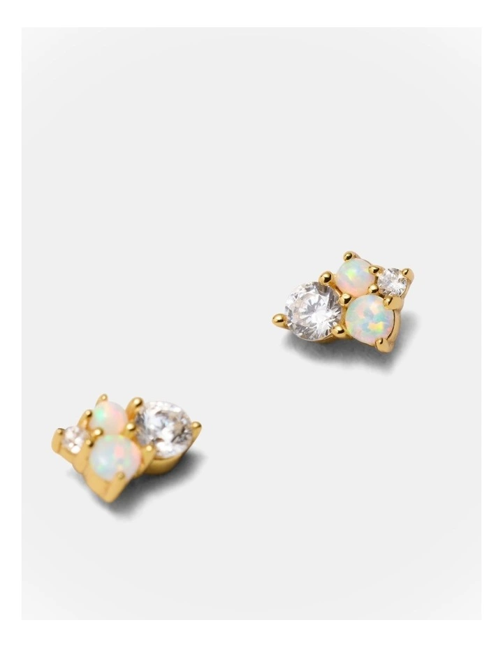 Opalescent Stud Earrings in Gold image 3