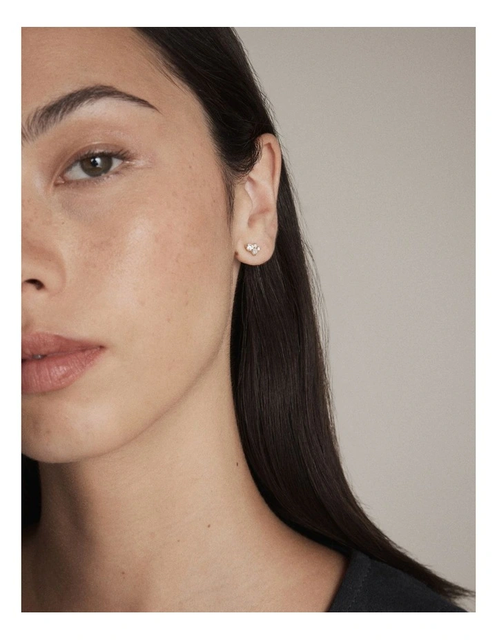 Opalescent Stud Earrings in Gold image 4