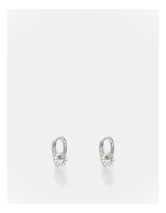 Nimbus Charm Hoop Earrings in Silver