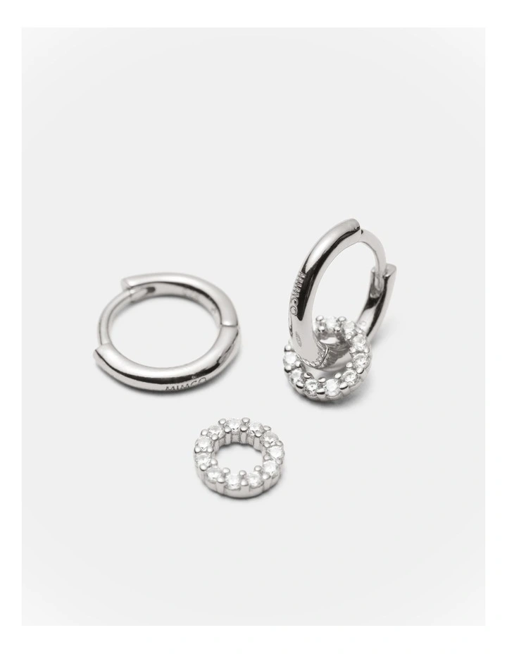 Nimbus Charm Hoop Earrings in Silver image 3