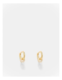 Nimbus Charm Hoop Earrings in Gold